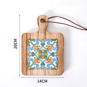 vintage trivet, wooden trivet, tile inlay trivet, heat resistant trivet, kitchen decor, hot pot pad, insulated trivet, Australian kitchen accessories, bench top protector, gift idea - Camel - Size 2