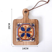 vintage trivet, wooden trivet, tile inlay trivet, heat resistant trivet, kitchen decor, hot pot pad, insulated trivet, Australian kitchen accessories, bench top protector, gift idea - Camel - Size 4