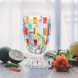 hand-painted glasses, highball glasses, lead-free crystal, colorful drinkware, festive glasses, handcrafted crystal glasses, juice glasses, whiskey glasses, cocktail glasses, iced tea glasses, Christmas glasses, Australian home bar, unique glassware, hand