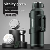 316 Stainless Steel Thermos Large Capacity Thermos Portable Thermos Flask - Black - Size 1500ml