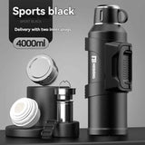 316 Stainless Steel Thermos Large Capacity Thermos Portable Thermos Flask - Black - Size 3000ml In Australia - Darrahopens