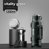 316 Stainless Steel Thermos Large Capacity Thermos Portable Thermos Flask - Black - Size 4000ml