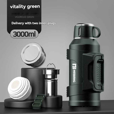 316 Stainless Steel Thermos Large Capacity Thermos Portable Thermos Flask - Green - Size 1500ml In Australia - Darrahopens