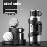 316 Stainless Steel Thermos Large Capacity Thermos Portable Thermos Flask - Green - Size 2000ml