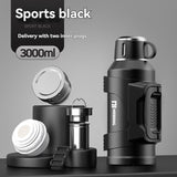 316 Stainless Steel Thermos Large Capacity Thermos Portable Thermos Flask - Green - Size 3000ml