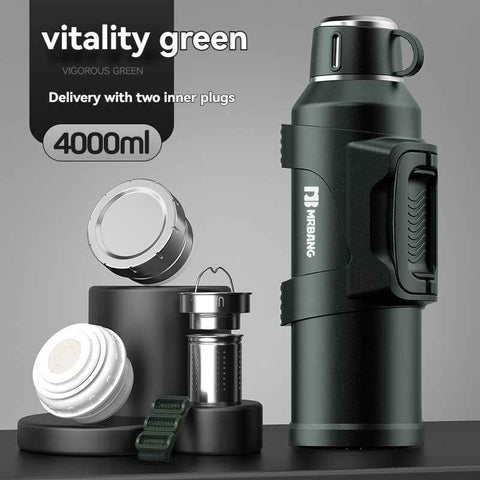 316 Stainless Steel Thermos Large Capacity Thermos Portable Thermos Flask - Green - Size 4000ml In Australia - Darrahopens