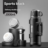 316 Stainless Steel Thermos Large Capacity Thermos Portable Thermos Flask - Silver - Size 1200ml