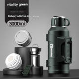 316 Stainless Steel Thermos Large Capacity Thermos Portable Thermos Flask - Silver - Size 3000ml