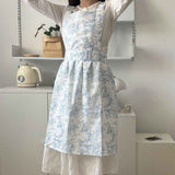 waterproof apron, ink-wash apron, drawstring apron, cafe apron, home apron, pet shop apron, anti-dust apron, australia apron - Blue - Size M In Australia - Darrahopens