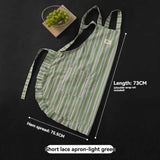 vertical striped apron, lace apron, apron with pocket, H-shaped apron, adjustable waist apron, kitchen apron, barbecue apron, gardening apron, Australian home apron - Vintage green - Size M In Australia - Darrahopens