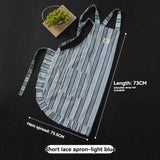 vertical striped apron, lace apron, apron with pocket, H-shaped apron, adjustable waist apron, kitchen apron, barbecue apron, gardening apron, Australian home apron - Vintage green - Size M In Australia - Darrahopens