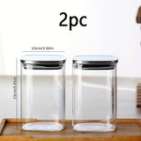 airtight storage jars, coffee bean jars, stainless steel lid, glass jars with lids, square canisters, pantry organisation, kitchen storage Australia - Clear - Size 2pcs-700ml In Australia - Darrahopens