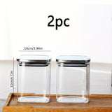 airtight storage jars, coffee bean jars, stainless steel lid, glass jars with lids, square canisters, pantry organisation, kitchen storage Australia - Clear - Size 2pcs-700ml