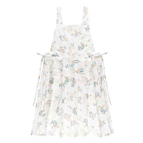 sleeveless apron, bib apron, apron with pockets, kitchen apron, baking apron, pet care apron, art apron, nail art apron, milk tea apron, Australian apron, home cook apron, craft apron - Blue Flowers - Size M In Australia - Darrahopens