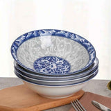 blue and white porcelain bowl, soup bowl, noodle bowl, ceramic bowl, large bowl, tableware, Australian home, dinnerware set, traditional design, durable ceramic - Cyan - Size 2pcs In Australia - Darrahopens