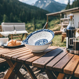 blue and white porcelain bowl, soup bowl, noodle bowl, ceramic bowl, large bowl, tableware, Australian home, dinnerware set, traditional design, durable ceramic - Cyan - Size 2pcs