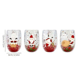 Christmas glass set, double walled glasses, borosilicate glass, festive drinkware, holiday gift, Australian Christmas, thermal insulated glasses, reusable glass cups - Random patterns - Size 4pcs In Australia - Darrahopens