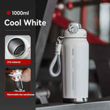 316 Stainless Steel Water Bottle Outdoor Insulated Bottle Sports Straw Bottle - Black - Size 1000ml In Australia - Darrahopens