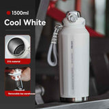 316 Stainless Steel Water Bottle Outdoor Insulated Bottle Sports Straw Bottle - Black - Size 1000ml In Australia - Darrahopens