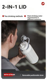 316 Stainless Steel Water Bottle Outdoor Insulated Bottle Sports Straw Bottle - Black - Size 1000ml