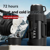 316 Stainless Steel Thermos Large Capacity Thermos Portable Thermos Flask - Black - Size 1200ml