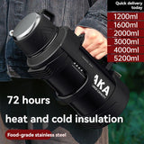 316 Stainless Steel Thermos Large Capacity Thermos Portable Thermos Flask - Silver - Size 2000ml