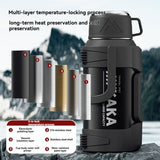 316 Stainless Steel Thermos Large Capacity Thermos Portable Thermos Flask - White - Size 1600ml
