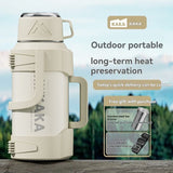 316 Stainless Steel Thermos Large Capacity Thermos Portable Thermos Flask - White - Size 2000ml