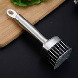 Silver White meat tenderizer, stainless steel, kitchen tool, tender meat, cooking essential, Australian kitchen, beef tenderizer, chicken tenderizer, marinating tool, kitchen gadget