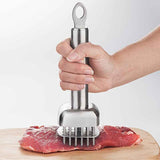 Silver White meat tenderizer, stainless steel, kitchen tool, tender meat, cooking essential, Australian kitchen, beef tenderizer, chicken tenderizer, marinating tool, kitchen gadget