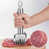 Silver White meat tenderizer, stainless steel, kitchen tool, tender meat, cooking essential, Australian kitchen, beef tenderizer, chicken tenderizer, marinating tool, kitchen gadget