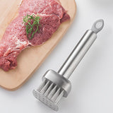 Silver White meat tenderizer, stainless steel, kitchen tool, tender meat, cooking essential, Australian kitchen, beef tenderizer, chicken tenderizer, marinating tool, kitchen gadget