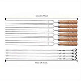 BBQ skewer set, outdoor barbecue Australia, stainless steel skewers, wooden handle skewers, portable skewer set, kebab sticks, grilling accessories