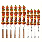 BBQ skewer set, outdoor barbecue Australia, stainless steel skewers, wooden handle skewers, portable skewer set, kebab sticks, grilling accessories