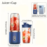 Blue Green Portable Electric Juicer Blender 6-Blade Juicer USB Rechargeable Juicer 2-In-1 In Australia - Darrahopens