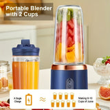 Blue Green Portable Electric Juicer Blender 6-Blade Juicer USB Rechargeable Juicer 2-In-1 In Australia - Darrahopens