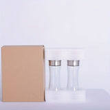 Silver Blue Stainless Steel Salt And Pepper Grinder Set Adjustable Grinders Glass Salt And