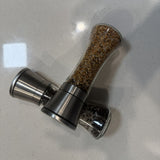 Silver Blue Stainless Steel Salt And Pepper Grinder Set Adjustable Grinders Glass Salt And
