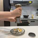 Silver Blue Stainless Steel Salt And Pepper Grinder Set Adjustable Grinders Glass Salt And