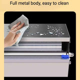 Silver Blue Stainless Steel Cling Wrap Dispenser, Kitchen Storage, Food Storage, Cling Wrap Holder, High-Quality Kitchen Accessory, Australian Kitchen, Wrap Dispenser