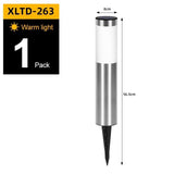 solar lawn lights, stainless steel outdoor lights, 3-LED garden lights, waterproof outdoor lights, modern outdoor lighting, cylindrical solar lights, Australian outdoor lights - Black with white light - Size 1PCS