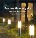 solar lawn lights, stainless steel outdoor lights, 3-LED garden lights, waterproof outdoor lights, modern outdoor lighting, cylindrical solar lights, Australian outdoor lights - Silver - toned warm light - Size 1PCS In Australia - Darrahopens