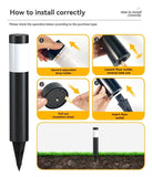 solar lawn lights, stainless steel outdoor lights, 3-LED garden lights, waterproof outdoor lights, modern outdoor lighting, cylindrical solar lights, Australian outdoor lights - Silver white light - Size 1PCS