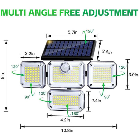 solar outdoor light, motion sensor wall light, waterproof led light, rotatable solar panel, Australian outdoor lighting, energy saving garden light, dusk to dawn light - White light - Size 1PCS In Australia - Darrahopens