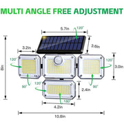 solar outdoor light, motion sensor wall light, waterproof led light, rotatable solar panel, Australian outdoor lighting, energy saving garden light, dusk to dawn light - White light - Size 4PCS In Australia - Darrahopens