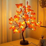 maple leaf lamp, LED table lamp, bendable branch lamp, home decor lamp, festive light, autumn decoration, nightstand lamp, Australian home decor, energy-saving lamp, indoor ambience lighting - maple tree - Size LED-USB