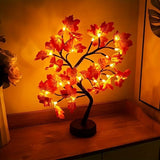maple leaf lamp, LED table lamp, bendable branch lamp, home decor lamp, festive light, autumn decoration, nightstand lamp, Australian home decor, energy-saving lamp, indoor ambience lighting - maple tree - Size LED-USB
