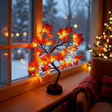 maple leaf lamp, LED table lamp, bendable branch lamp, home decor lamp, festive light, autumn decoration, nightstand lamp, Australian home decor, energy-saving lamp, indoor ambience lighting - maple tree - Size LED-USB