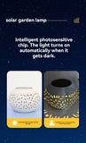 solar table lamp, outdoor metal lamp, IP65 lamp, ambient projection light, garden night light, bedroom decor lamp, party lighting, Australian outdoor decor - Black - Size 2PCS