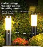 Solar Lawn Lights Stainless Steel Outdoor Lights 3-LED Garden Lights Waterproof - Black warm light - Size 1PCS